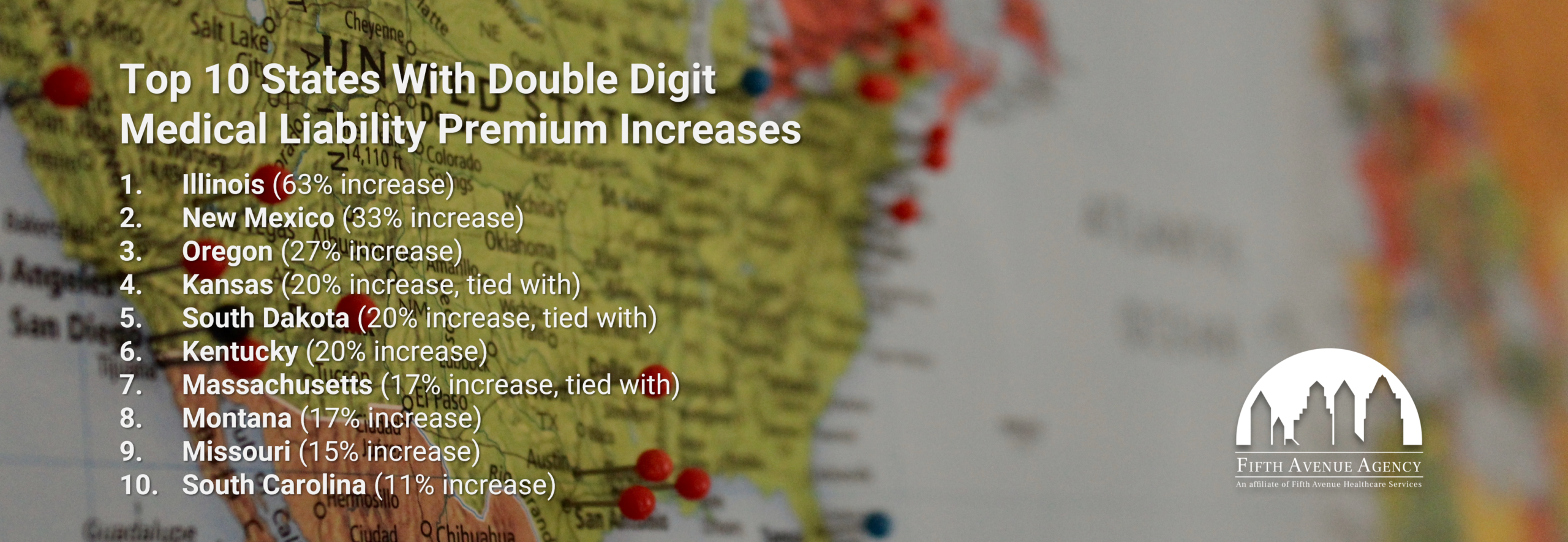 Top 10 States With Medical Liability Premium Increases